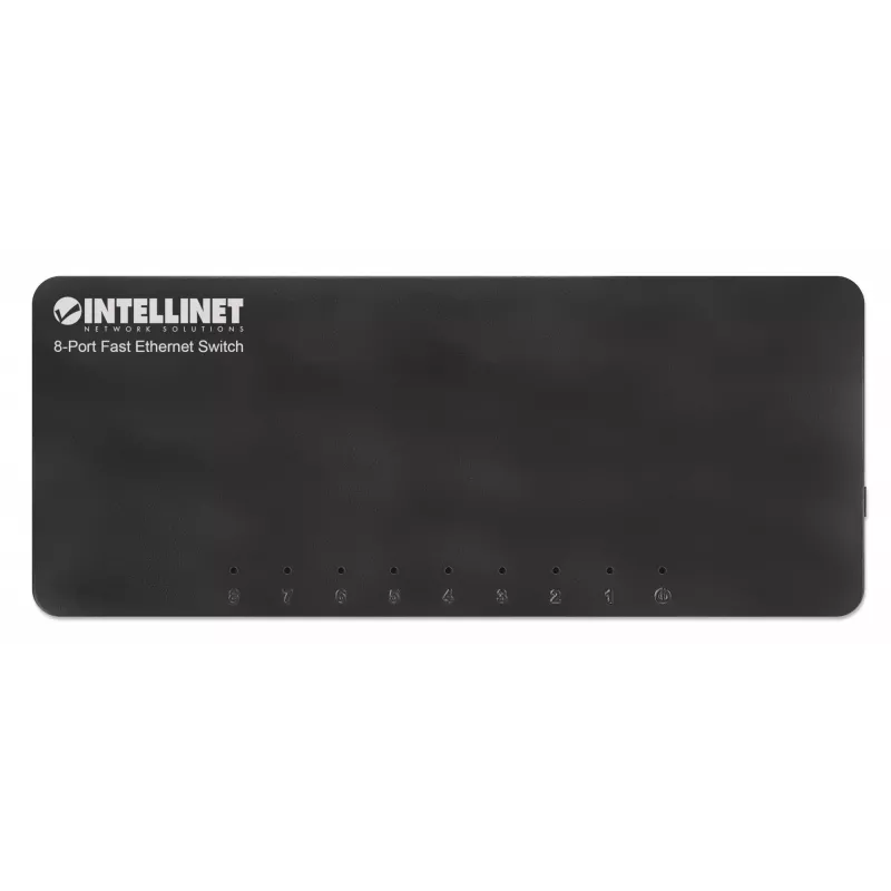 Intellinet 8-Port Fast Ethernet Switch Desktop Size, Plastic, IEEE 802.3az (Energy Efficient Ethernet), Black