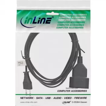 InLine Euro Type C Plug Power Extension male / female, black, 5m