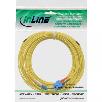 Fiber Optical Duplex Cable LC/SC 9/125µm OS2 15m InLine 88656A