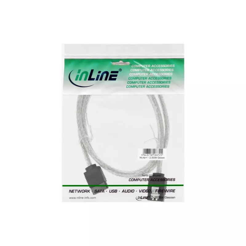 InLine SATA 6Gb/s Round Cable with latches 0.75m