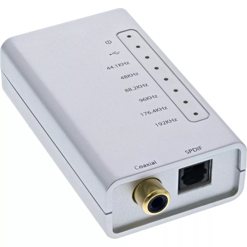 USB HD Audio Adapter InLine 33053I 24 Bit 192kHz Digital Coax/Toslink/I2S Converter