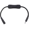 InLine DC cable with Switch, DC male/female 3.5x1.35mm, AWG 18, black, 0.20m