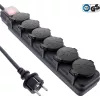 InLine 16496O power extension 3 m 6 AC outlet(s) Black