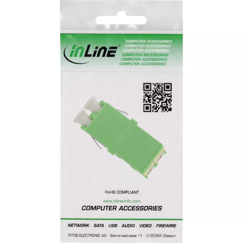 Fiber Optical Adapter InLine 89989O LC/LC SM Female/Female Green