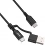 InLine 2-in-1 USB-C cable + USB-A adapter, USB 2.0, 100W, TPE, black, 1m