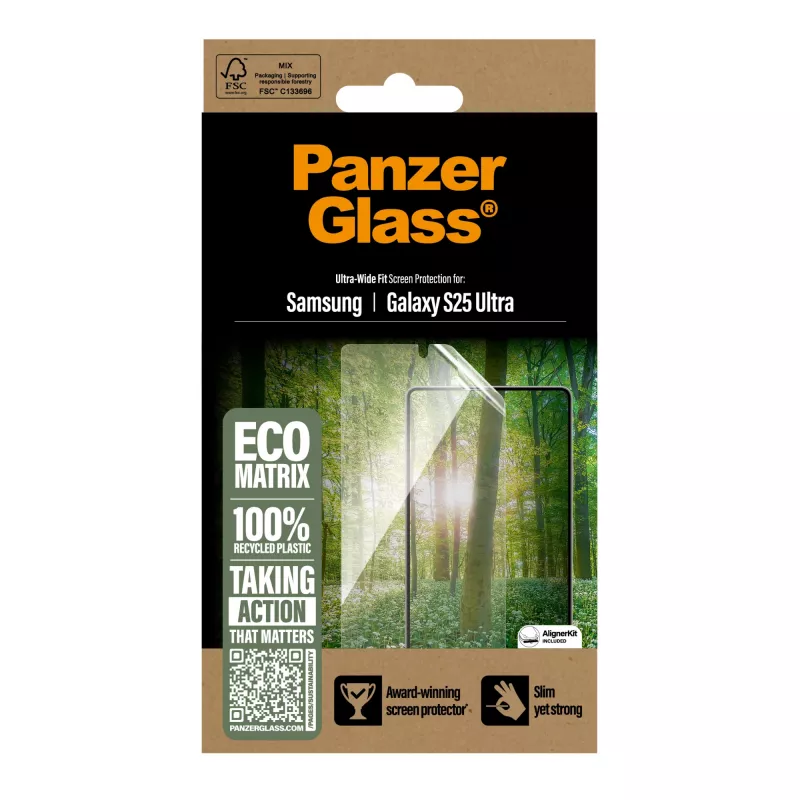 PanzerGlass ® ECO MATRIX Screen Protector Samsung Galaxy S25 Ultra | Ultra-Wide Fit