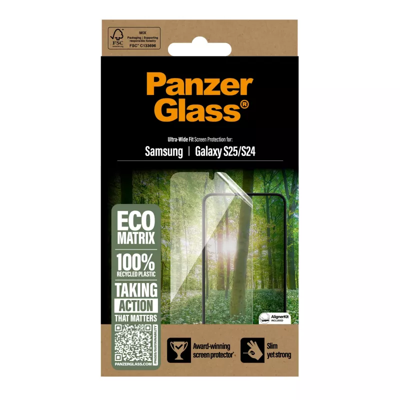 PanzerGlass ® ECO MATRIX Screen Protector Samsung Galaxy S25 | S24 | Ultra-Wide Fit