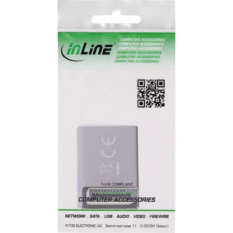 InLine 17291G cable gender changer DisplayPort Grey, Black