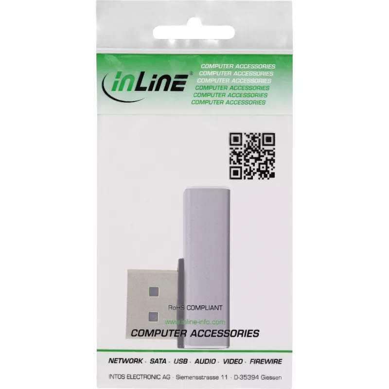 DisplayPort Gender Changer InLine 17291I Grey Black Gold Plated