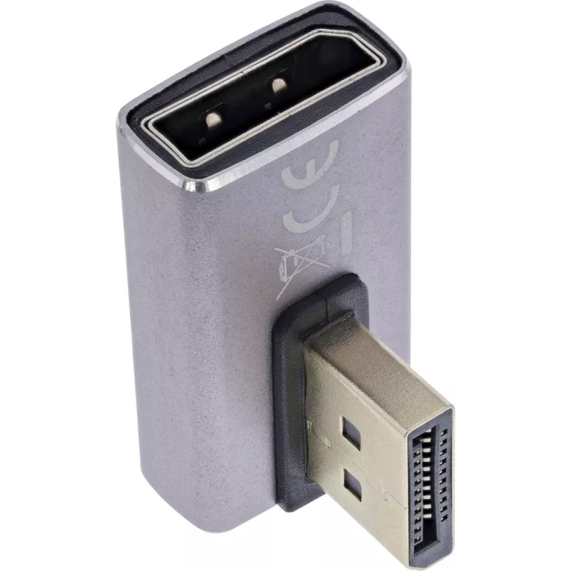DisplayPort Gender Changer InLine 17291H Grey Black Gold Plated