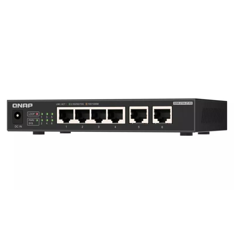 QNAP QSW-2104-2T-R2 network switch Unmanaged 10G Ethernet (100/1000/10000) Desktop Black