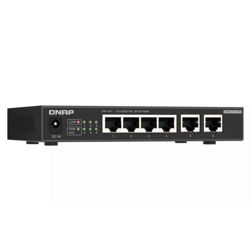 QNAP QSW-2104-2T-R2 network switch Unmanaged 10G Ethernet (100/1000/10000) Desktop Black