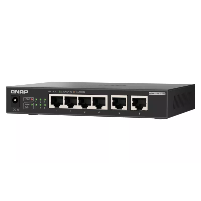 QNAP QSW-2104-2T-R2 network switch Unmanaged 10G Ethernet (100/1000/10000) Desktop Black