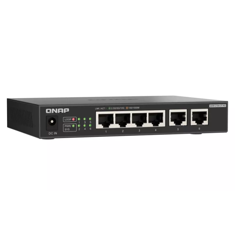 QNAP QSW-2104-2T-R2 network switch Unmanaged 10G Ethernet (100/1000/10000) Desktop Black