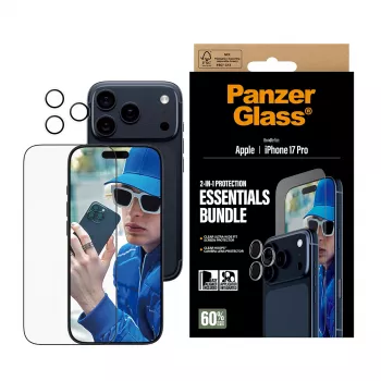PanzerGlass 2-in-1 Essentials Bundle iPhone 17 Pro Scratch Shock Resistant