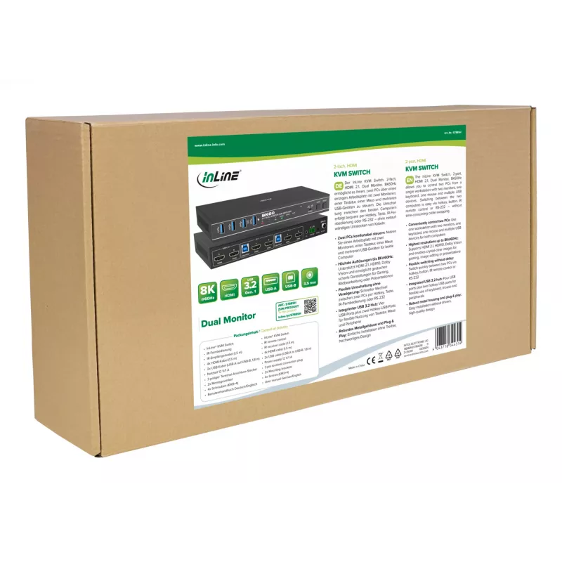 InLine 57885H KVM switch Rack mounting Black
