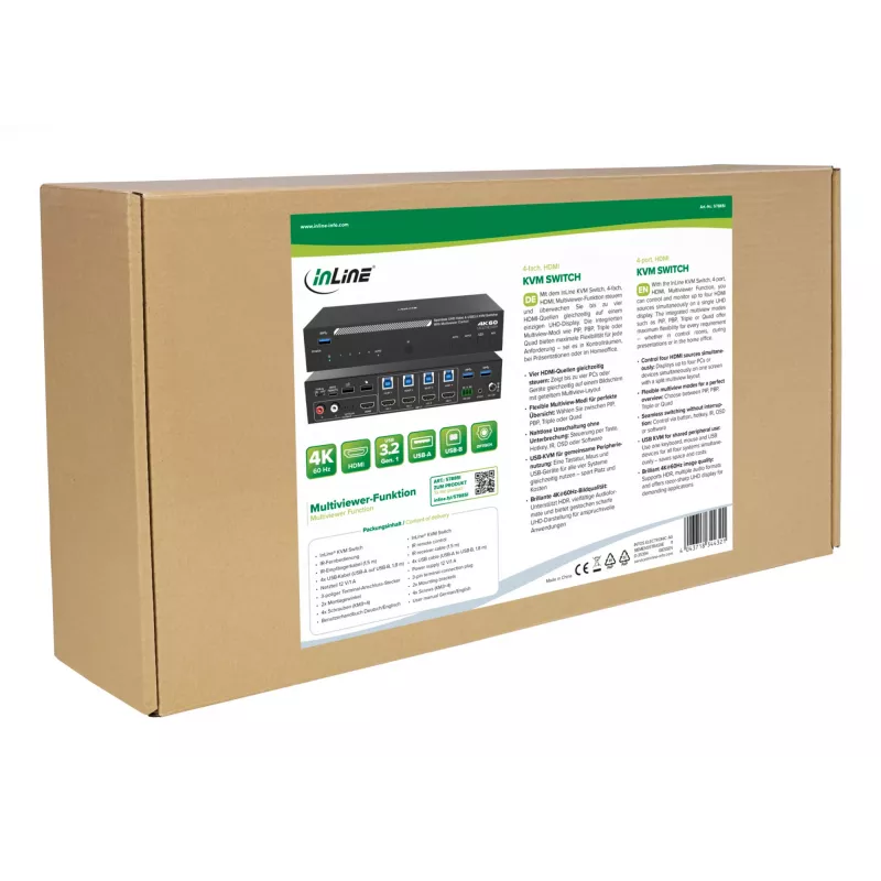 InLine 57885I KVM switch Rack mounting Black