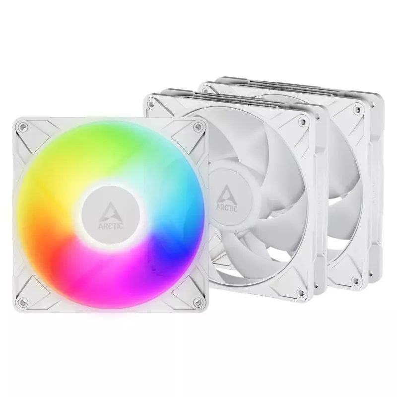 ARCTIC Freezer P14 Pro A-RGB (White) - 3 Pack 140 mm A-RGB PWM Fan with Cable Splitter