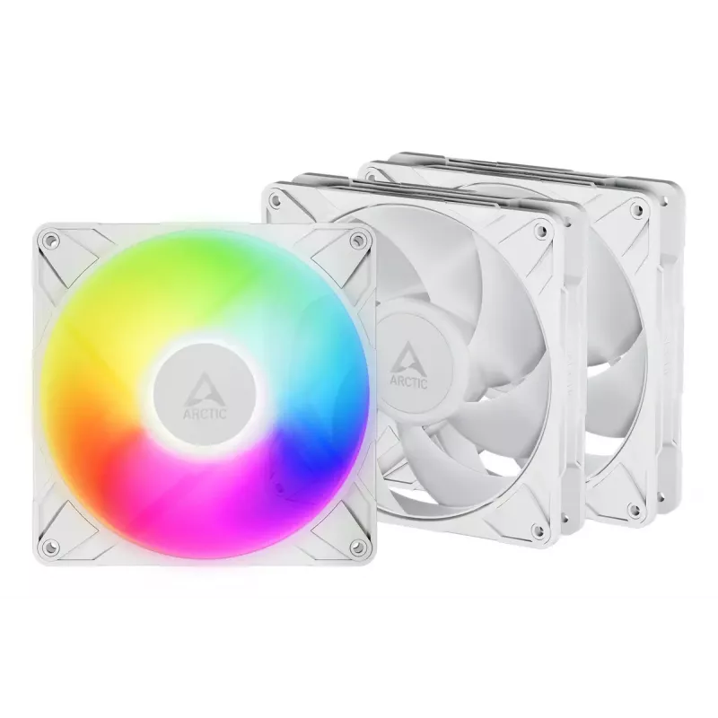 ARCTIC Freezer P14 Pro A-RGB (White) - 3 Pack 140 mm A-RGB PWM Fan with Cable Splitter