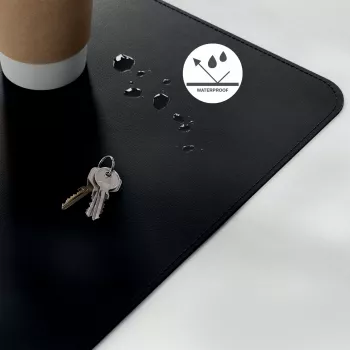 Leitz Large Desk Mat. Product colour: Black, Material: Polyvinyl chloride (PVC). Width: 400 mm, Depth: 800 mm, Height: 2 mm