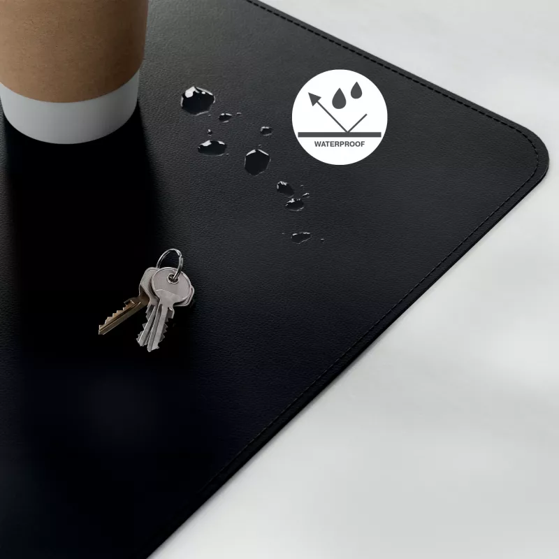 Leitz Large Desk Mat. Product colour: Black, Material: Polyvinyl chloride (PVC). Width: 400 mm, Depth: 800 mm, Height: 2 mm