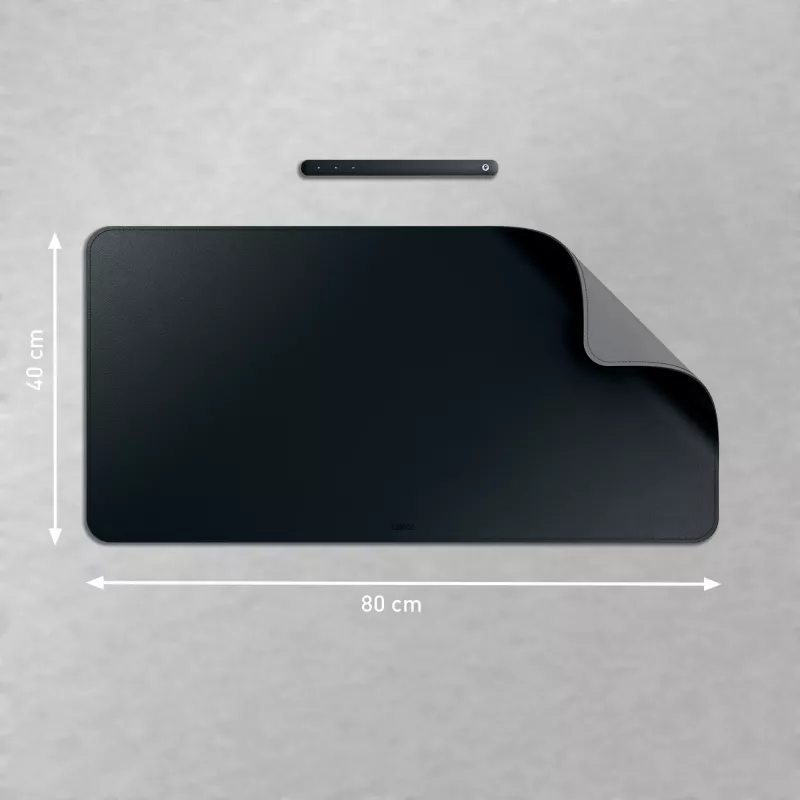 Leitz Large Desk Mat. Product colour: Black, Material: Polyvinyl chloride (PVC). Width: 400 mm, Depth: 800 mm, Height: 2 mm