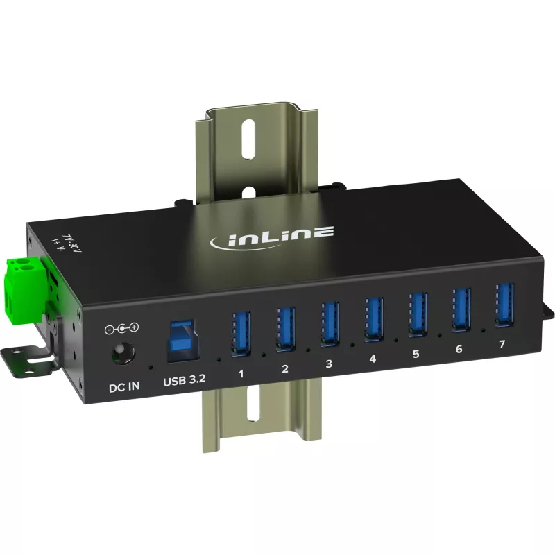 InLine 35396B interface hub USB 3.2 Gen 1 (3.1 Gen 1) Type-B 5000 Mbit/s Black