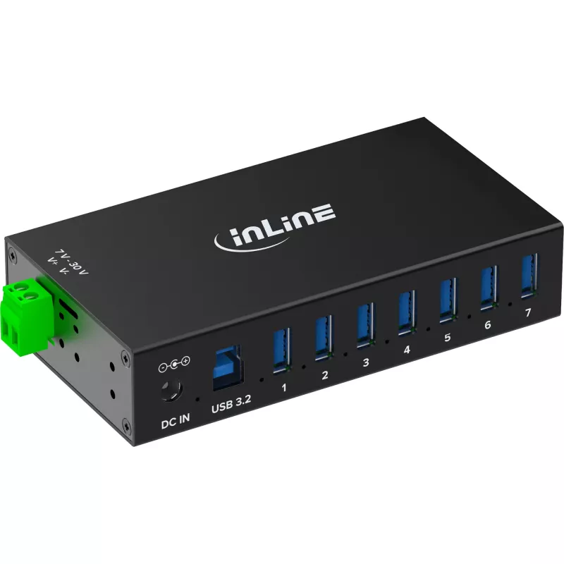 InLine 35396B interface hub USB 3.2 Gen 1 (3.1 Gen 1) Type-B 5000 Mbit/s Black
