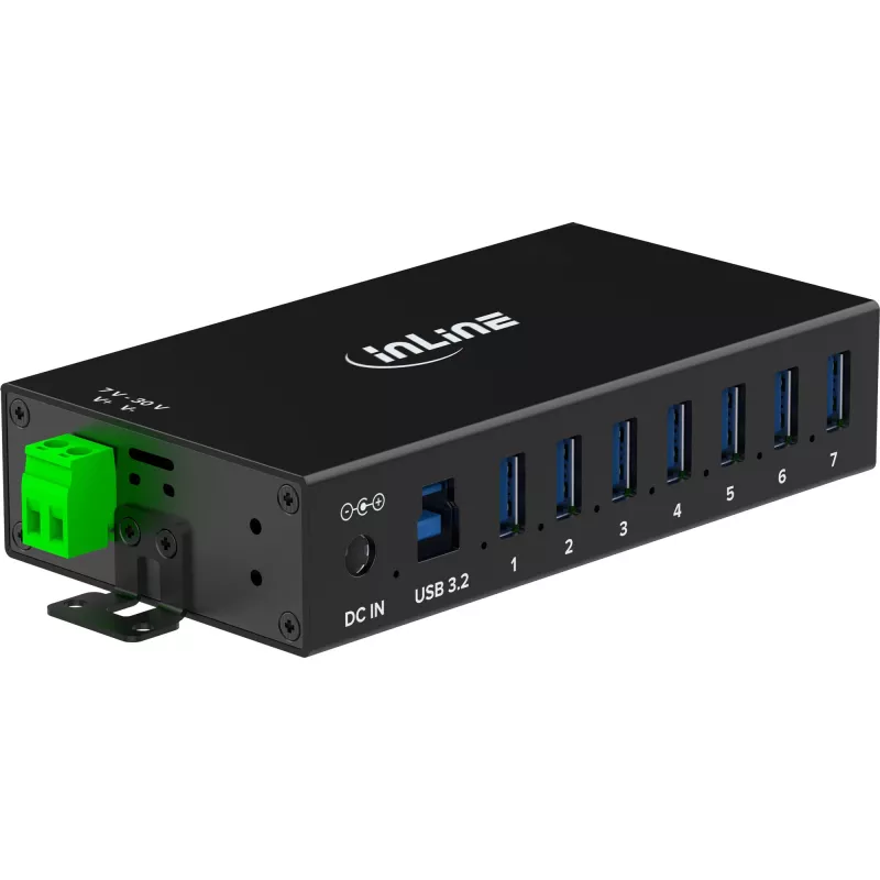 InLine 35396B interface hub USB 3.2 Gen 1 (3.1 Gen 1) Type-B 5000 Mbit/s Black
