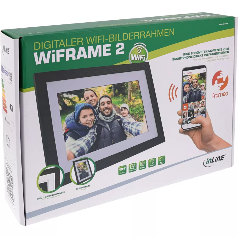 InLine WiFi photo frame WiFRAME 2, 10.1 inch 1920x1200 16:10 IPS Touch, Frameo APP