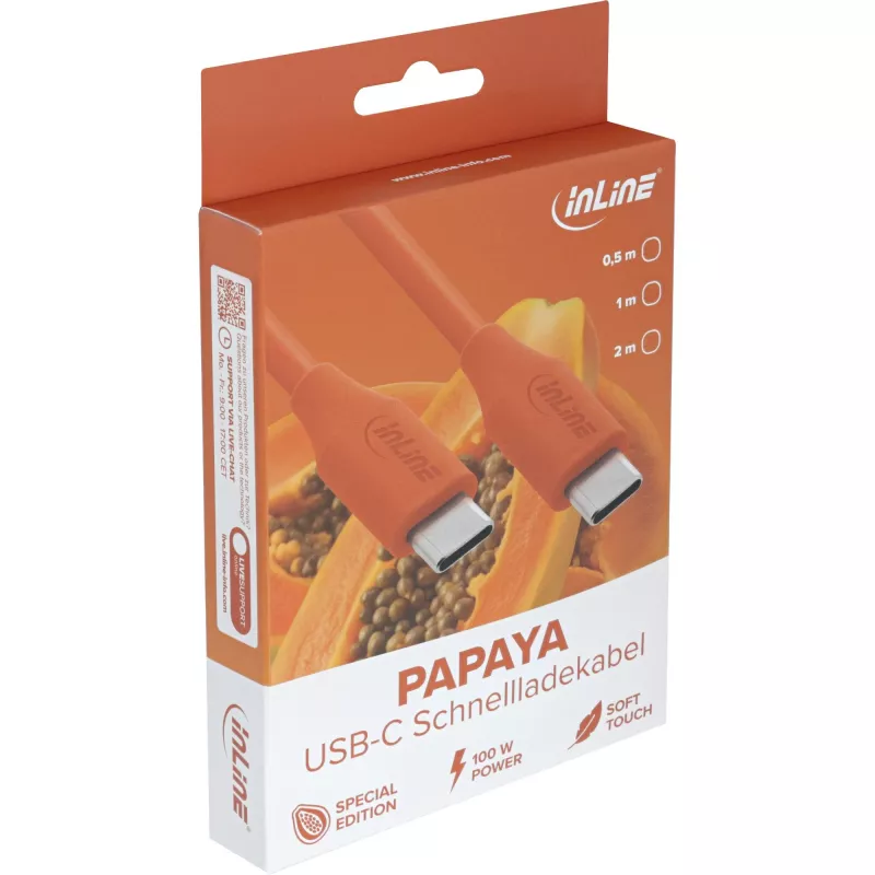 USB cable InLine 35892O 2m USB C Orange USB 2.0 0.48 Gbit/s