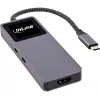 USB-C interface hub InLine 35392D USB 3.2 Gen 2 Type-C host to HDMI, USB-A, USB-C 10000 Mbit/s Grey