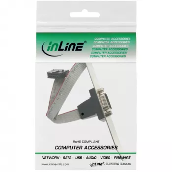InLine Serial slot bracket, 9-pin male to 10-pin internal connector 1:1, 0.25m
