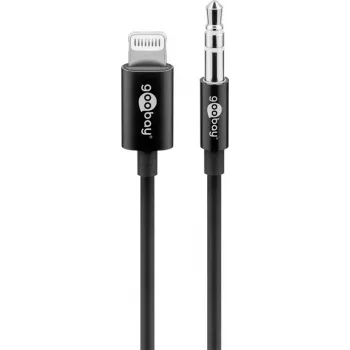Audio Connection Cable Goobay Apple Lightning 3.5 mm 1 m Black