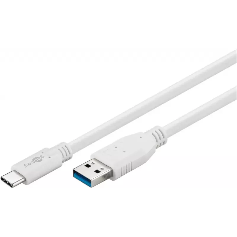 USB Cable Goobay 67188 USB 3.2 Gen 1 1m USB C USB A White