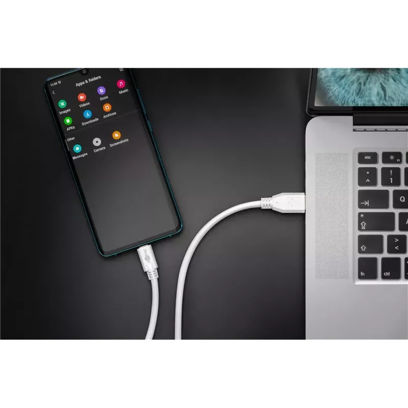 USB Cable Goobay 67188 USB 3.2 Gen 1 1m USB C USB A White