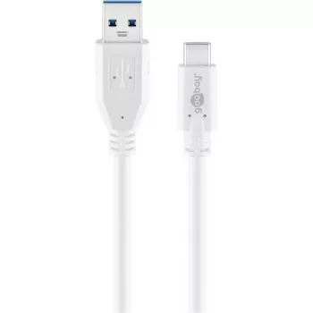 USB Cable Goobay 67188 USB 3.2 Gen 1 1m USB C USB A White