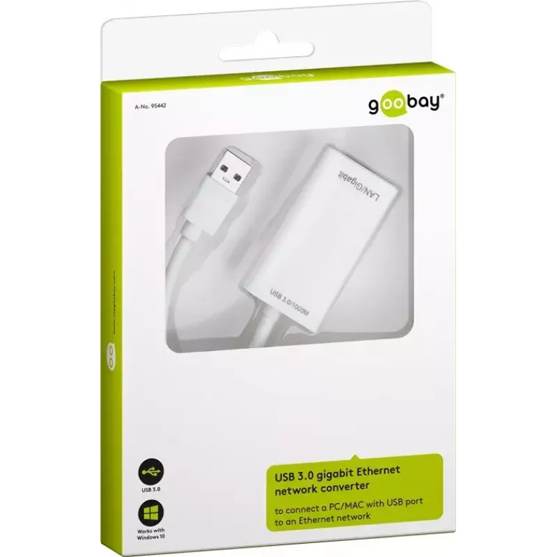 USB 3.0 Gigabit Ethernet Network Converter Goobay 95442