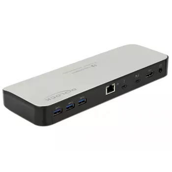 Laptop Dock DeLOCK 87725 Wired Thunderbolt 3 Black Silver