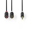 Audio Cable Nedis CABW22200AT10 1m 3.5mm 2xRCA Anthracite