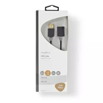 USB cable Nedis CCBW60010AT20 2 m USB 2.0 USB A Anthracite