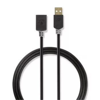 USB cable Nedis CCBW60010AT20 2 m USB 2.0 USB A Anthracite