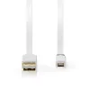 USB cable Nedis CCBW60500WT10 1m USB 2.0 A to Micro-USB B White