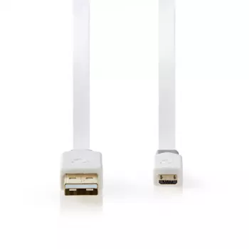 USB cable Nedis CCBW60500WT10 1m USB 2.0 A to Micro-USB B White
