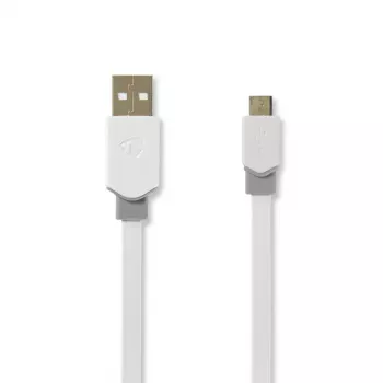 USB cable Nedis CCBW60500WT10 1m USB 2.0 A to Micro-USB B White