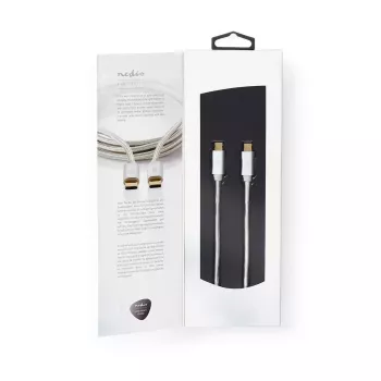 USB cable Nedis CCTB60700AL20 2m USB C Aluminium USB 2.0