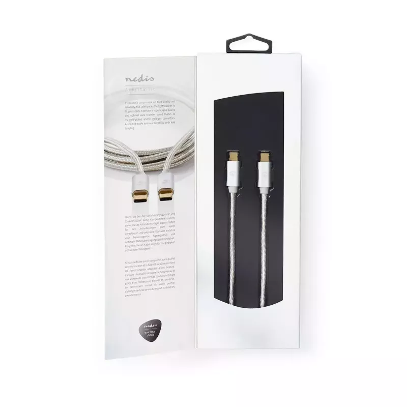 USB cable Nedis CCTB60700AL20 2m USB C Aluminium USB 2.0
