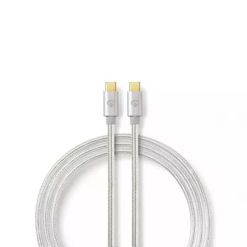 USB cable Nedis CCTB60700AL20 2m USB C Aluminium USB 2.0