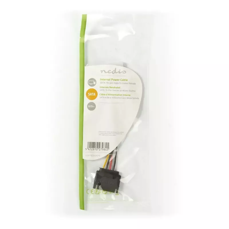 Nedis CCGP73520VA015 internal power cable 0.15 m 2 x SATA 15-pin Molex 4-pin