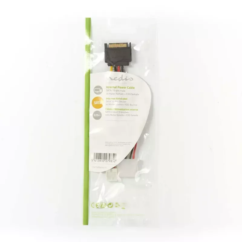 Nedis CCGP73550VA015 internal power cable 0.15 m SATA 15-pin Male